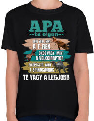 printfashion Apa dinós - Gyerek póló - Fekete (17508511)