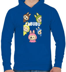 printfashion Labubu - Férfi kapucnis pulóver - Királykék (17528508)