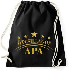 printfashion ötcsillagos apa - Sportzsák, Tornazsák - Fekete (17459942)