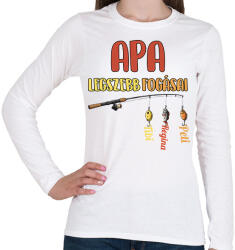 printfashion Apa legszebb fogásai egyedi nevekkel - Női hosszú ujjú póló - Fehér (17505787)