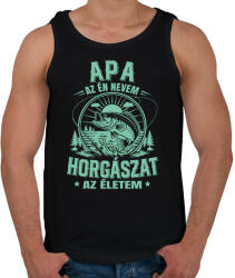 printfashion apa az én nevem horgászat az életem - Férfi atléta - Fekete (17512817)