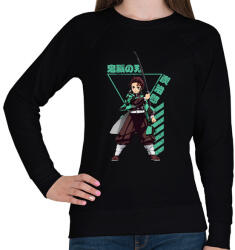 printfashion Demon Slayer Tanjirou - Női pulóver - Fekete (17406035)