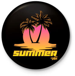 printfashion Nyári hangulat - Kitűző, hűtőmágnes - Fekete (17531595)