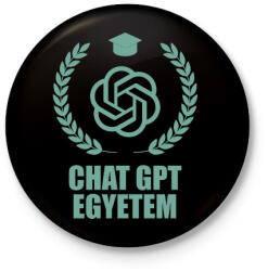 printfashion Chatgpt egyetem - Kitűző, hűtőmágnes - Fekete (17476895)