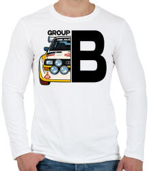 printfashion group b rally - Férfi hosszú ujjú póló - Fehér (17495838)