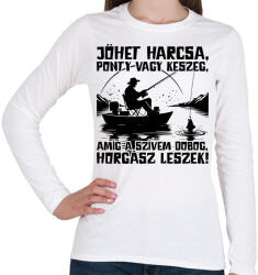 printfashion Horgász leszek - Női hosszú ujjú póló - Fehér (17514691)