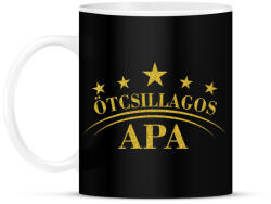 printfashion ötcsillagos apa - Bögre - Fekete (17460512)