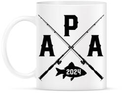 printfashion apa horgász - egyedi évszámmal - Bögre - Fehér (17511875)