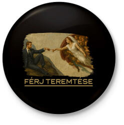 printfashion Férj teremtése - Kitűző, hűtőmágnes - Fekete (17473295)