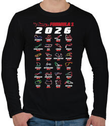 printfashion F1 2026 versenynaptár - Férfi hosszú ujjú póló - Fekete (17520391)