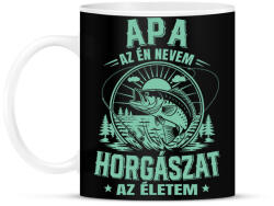 printfashion apa az én nevem horgászat az életem - Bögre - Fekete (17513226)