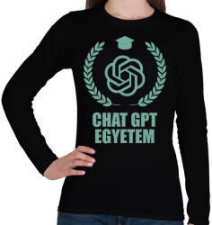 printfashion Chatgpt egyetem - Női hosszú ujjú póló - Fekete (17476540)