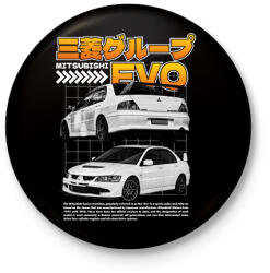 printfashion Mitsubishi evo - Kitűző, hűtőmágnes - Fekete (17492193)