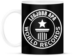 printfashion legjobb apa világrekord - Bögre - Fekete (17505222)