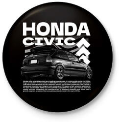 printfashion Honda civic - Kitűző, hűtőmágnes - Fekete (17492643)