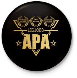 printfashion LEGJOBB APA - Kitűző, hűtőmágnes - Fekete (17505693)