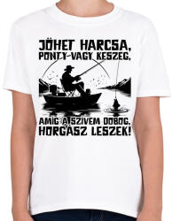 printfashion Horgász leszek - Gyerek póló - Fehér (17514714)