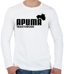 printfashion Apuma traktorozik - Férfi hosszú ujjú póló - Fehér (17516442)