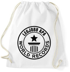 printfashion legjobb apa világrekord fekete - Sportzsák, Tornazsák - Fehér (17504486)