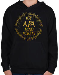 printfashion Egy apa mind fölött - Gyerek kapucnis pulóver - Fekete (17503696)