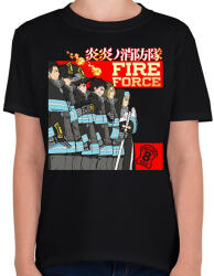 printfashion Fireforce - Gyerek póló - Fekete (17402451)