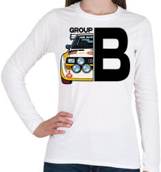 printfashion group b rally - Női hosszú ujjú póló - Fehér (17495887)