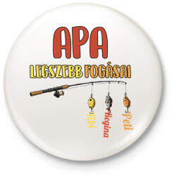 printfashion Apa legszebb fogásai egyedi nevekkel - Kitűző, hűtőmágnes - Fehér (17506142)