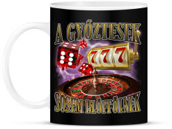 printfashion A győztesek sosem blöffölnek - Bögre - Fekete (17523024)