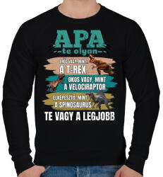 printfashion Apa dinós - Férfi pulóver - Fekete (17508446)