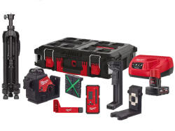 Milwaukee M123PLKIT-401P Zöld Vonallézer - 1 x 4 Ah Akkumulátor + Töltő, Packout Kofferben