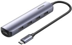 UGREEN 20197 dokkoló állomás és port replikátor Vezetékes USB 3.2 Gen 1 (3.1 Gen 1) Type-C Szürke (ugreen20197) (ugreen20197)
