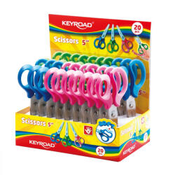 Keyroad Olló 13cm tompa fejű 20 db/display Keyroad Soft Grip vegyes színek (KR971532)