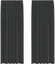 vidaXL 2 db fekete voile függönyök rúd zsebekkel 0.25 kg 4102170 4102170 (4102170)
