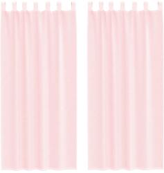 vidaXL 2 db világos rózsaszínű fátyolfüggönyök hurokkal 140x245 cm 0.25 kg 4102279 (4102279)