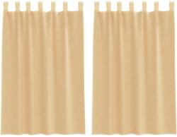 vidaXL 2 db homokszínű fátyolfüggönyök hurokkal 140x175 cm 0.25 kg 4102307 (4102307)