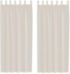vidaXL 2 db krém színű fátyolfüggönyök fülecske tetejével 140x260 cm 0.29 kg 4102268 (4102268)