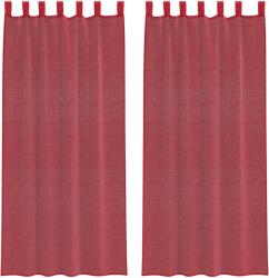 vidaXL 2 db borvörös fátyolfüggönyök hurokkal 140x245 cm 0.31 kg 4102339 (4102339)