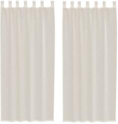 vidaXL 2 db krém színű fátyolfüggönyök fülecske tetejével 140x260 cm 0.25 kg 4102269 4102269 (4102269)