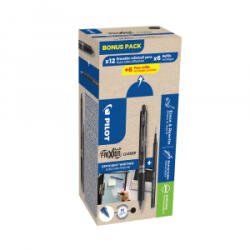 Pilot Rollertoll 0, 5mm, törölhető Frixion Clicker GreenPack, 12 toll + 12betét, írásszín fekete (BLRT-GREENPACK-B)