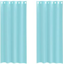 vidaXL 2 db türkizkékkel voile fátyolfüggönyök rojtokkal 4102145 (4102145)