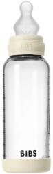 Bibs Стъклена бебешка бутилка Bibs - Със силиконов биберон, 240 ml, Ivory (50201216) - ozone