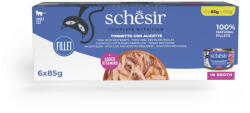 Schesir 6x85g Schesir Complete Nutrition Filet tonhal & fehér hal hallében nedves macskatáp