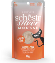 Schesir 24x80g Schesir Silver Mousse lazac & csirke senior nedves macskatáp