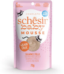 Schesir 12x70g Schesir Baby Mousse lazac & csirke nedves macskaeledel