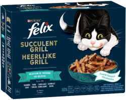 FELIX 24x80g Felix "Tasty Shreds Succulent Grill" tasakos nedves macskatáp- Ocean Selection - vízi ízek (lazac, tőkehal, tonhal, lepényhal)
