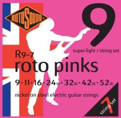 Rotosound R9-7 Nikkel 7 húros elektromos gitár húrkészlet, szuper könnyű, 9 11 16 24 32 42 52 (R9-7)
