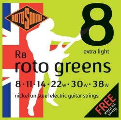 Rotosound R8 Nikkel elektromos gitár húrkészlet, extra könnyű, 8 11 14 22 30 38 (R8)