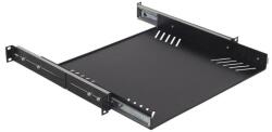 Proel ADRK1PE Rack kihúzható polc, 1U, fekete, fém, mé: 379 mm, vastagság: 1, 5 mm (ADRK1PE)