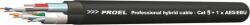 Proel LAN61S Hibrid kábel CAT5e + 1db AES/EBU, fekete (LAN61S)