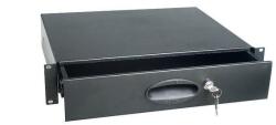 Proel ADRK2CR Rack fiók, 2U, zárható, fekete, fém, belsõ mé: 340 mm, sz: 405 (ADRK2CR)